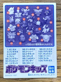 Pokemon Kids' Mini Card Abra Nintendo Bandai Pocket Monsters 1997 Japan - Image 2