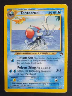 Tentacruel 10/18 - Southern Islands Set - Pokemon Card - Heavily Played - Image 1
