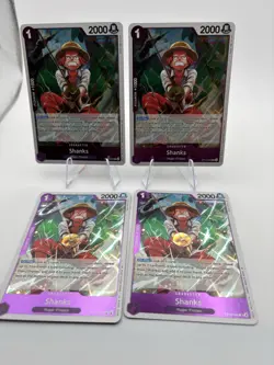 Bandai One Piece Card Game OP13 Shanks OP13-065 Foil x4 play set - Image 1
