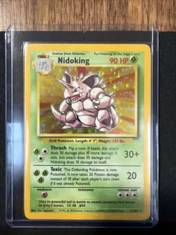 Nidoking 11/102 Holo Base Set Unlimited LP Pokemon Card Vintage WOTC 1999 - Image 1