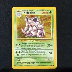 Nidoking 11/102 Holo Base Set Unlimited LP Pokemon Card Vintage WOTC 1999 - Image 3