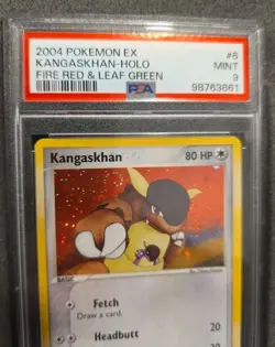 POKEMON CARD KANGASKHAN HOLO SWIRL 6 EX FIRE RED LEAF GREEN #6 GRADED PSA 9 MINT - Image 4