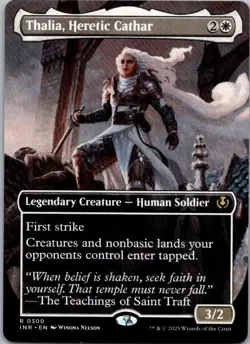 Thalia, Heretic Cathar (Borderless) - INR - Rare - Magic MTG - Image 1