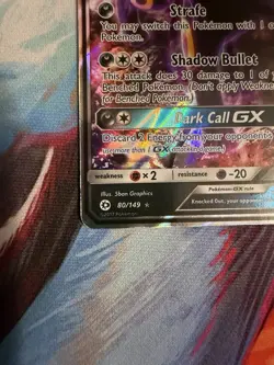 Umbreon GX 80/149 Holo Rare Sun & Moon Base Set Pokemon Card Ultra Rare NM - Image 5