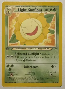Light Sunflora 72/105 - 1st EDITION - Neo Destiny - Common - Pokemon 2002 - NM - Image 1