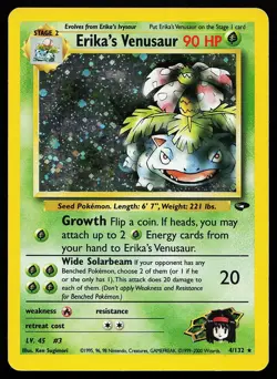 Erika's Venusaur 4/132 Unlimited Holo Rare Gym Challenge Pokemon Card - Image 1