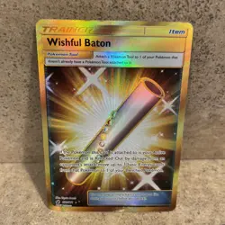 Wishful Baton (Secret) 121/111 Crimson Invasion Holo Sun & Moon Pokemon 2017 HP - Image 2