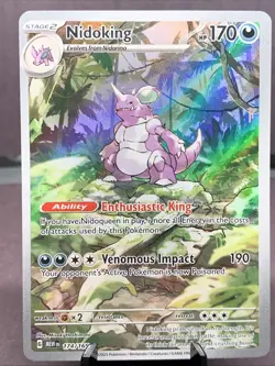 Pokemon TCG Nidoking 174/165 SV151 Illustration Rare Full Art Holo Rare - Image 1