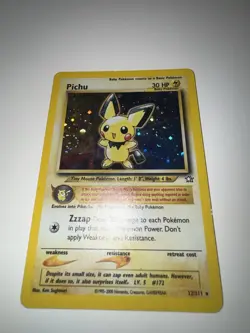 Pokemon Pichu SWIRL 12/111 Neo Genesis Holo Unlimited Basic 2000 English LP-MP - Image 1