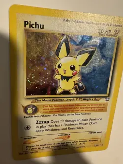 Pokemon Pichu SWIRL 12/111 Neo Genesis Holo Unlimited Basic 2000 English LP-MP - Image 3