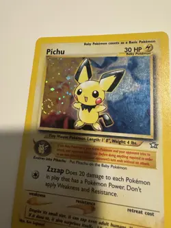 Pokemon Pichu SWIRL 12/111 Neo Genesis Holo Unlimited Basic 2000 English LP-MP - Image 4