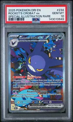 2025 Pokemon Team Rocket's Crobat ex #234 Destined Rivals SIR PSA 10 - Image 1