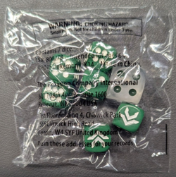 Pokemon XY Roaring Skies Dice - Sealed Set of 7 - Green/white - Image 1