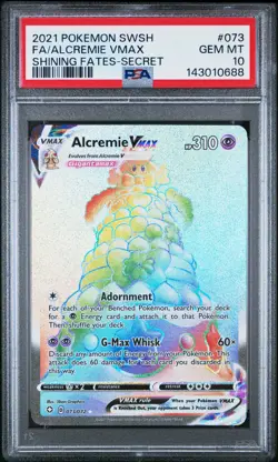 2021 Pokemon Alcremie VMAX #073 Shining Fates Full Art Secret Rare PSA 10 - Image 1
