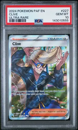 2024 Pokemon Paf En-Paldean Fates #227 Clive Ultra Rare PSA 10 - Image 1