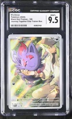 N's Zorua *CGC 9.5* Full Art *ETB Promo - Journey Together* #189 * Pokemon - Image 1