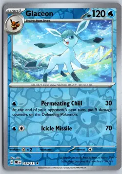 Glaceon 025/131 Holo Rare SV: Prismatic Evolutions Pokemon Reverse Holo NM - Image 1