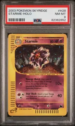 PSA 8 NM-MT 2003 POKEMON SKYRIDGE #H28 STARMIE-HOLO Pokemon Trading Card - Image 1