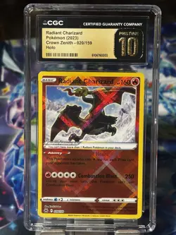 Pokemon Radiant Charizard Crown Zenith 020/159 CGC Pristine 10 Radiant Rare Holo - Image 1