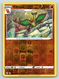 VIBRAVA 075/172 UNCOMMON BRILLIANT STARS POKEMON REVERSE HOLO NM - Image 1