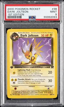 2000 POKEMON ROCKET 1ST EDITION #38 DARK JOLTEON PSA 9 - Image 1