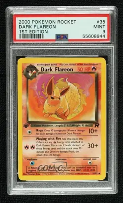 Dark Flareon 1st Ed. Pokemon Team Rocket PSA 9 MINT 2000 - Image 1