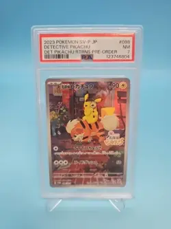 PSA 7 Pokemon Card Detective Pikachu 098/SV-P Nintendo Switch Promo Japanese Ver - Image 1
