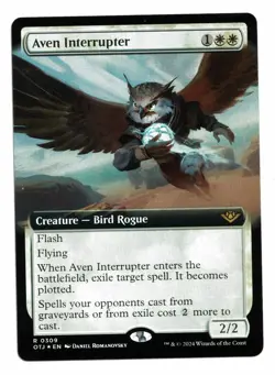 Magic the Gathering MTG: Aven Interrupter Extended Art #309 FOIL OTJ Rare! NM - Image 1