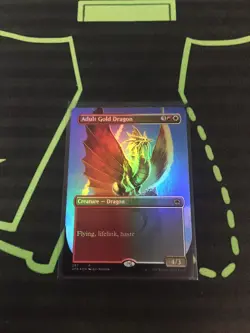 MTG Magic The Gathering Adult Gold Dragon Foil Borderless DnD Commander - Image 1
