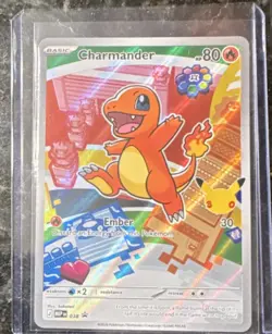 Pokemon Charmander Mega Evolution Promo 038 Basic 80 HP Ember Holo Stamped - Image 1