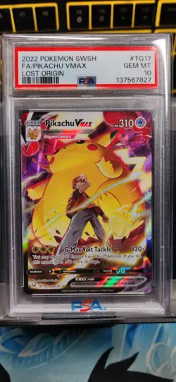 PSA 10 Pikachu VMAX FA #TG17/TG30 Lost Origin Pokemon 2022 - Image 1