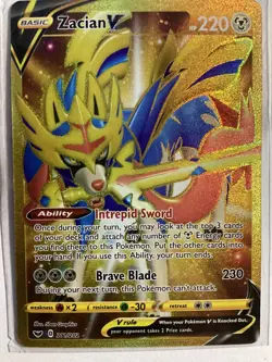 Pokemon TCG Zacian V Sword & Shield 211/202 Holo Secret Rare NmMt !!! - Image 1
