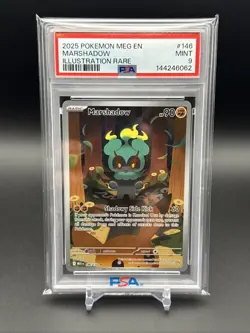 2025 Pokemon Mega Evolutions English Marshad Illustration Rare PSA 9 - Image 1