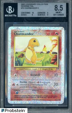 2002 Pokemon Legendary Collection Reverse Foil #70 Charmander BGS 8.5 - Image 1
