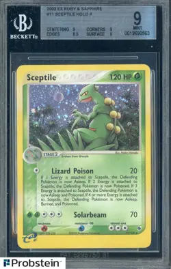 2003 Pokemon EX Ruby & Sapphire #11 Sceptile Holo Rare BGS 9 MINT - Image 1