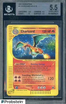 2002 Pokemon Expedition #6 Charizard Holo Rare BGS 5.5 EX+ - Image 1