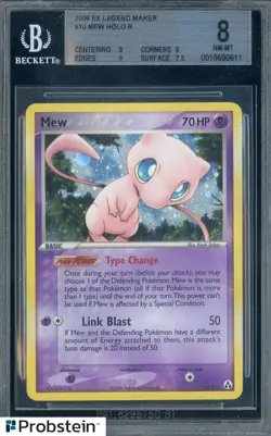 2006 Pokemon EX Legend Maker #10 Mew Holo Rare BGS 8 NM-MT - Image 1