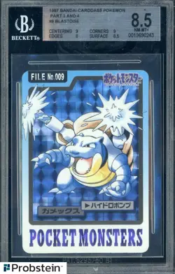1997 Pokemon Bandai Carddass Pokemon Part 3 & 4 #9 Blastoise BGS 8.5 NM-MT+ - Image 1