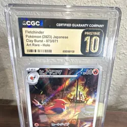Fletchinder CGC 10 Pristine Art Rare Holo 073/071 Clay Burst Japanese Pokemon - Image 2