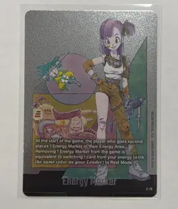 Dragon Ball Super Energy Marker E-73 Bulma Foil Card DBS TCG Rare NM+ - Image 3