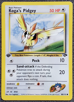 1st Edition Koga's Pidgey - Gym Challenge - #80/132 - Vintage Pokemon Card 2000 - Image 1