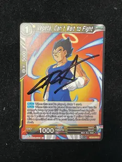 Dragon Ball Super Card Game Vegeta Signed Christopher Sabat JSA WITNESS COA - Image 1