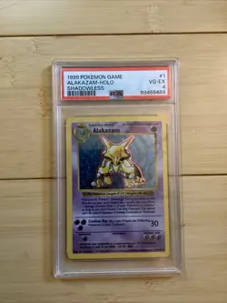 1999 Pokemon Alakazam Shadowless Holo Card 1/102 PSA 4 - Image 1