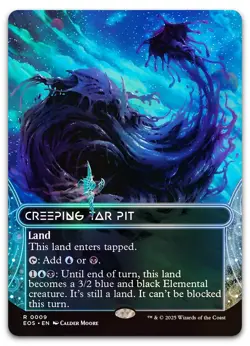 Creeping Tar Pit (0009) (Borderless) #9 (Foil) NM Edge of Eternities Magic MTG - Image 1