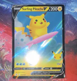 The Pokemon Company Surfing Pikachu V 008/025 Celebrations Ultra Rare Holo 200 … - Image 1