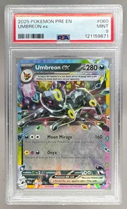 9671 Umbreon ex 2025 Pokemon Prize Pack Series 7 #060 Prismatic Evolutions PSA 9 - Image 1