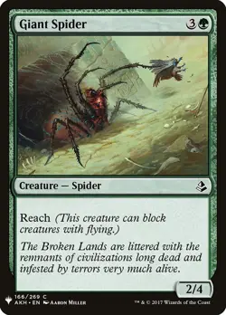 Giant Spider 166 PLST AKH MTG Common Reach Green Miller 2017 Creature EN - Image 1