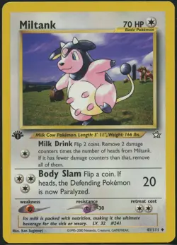 Pokemon 1st Edition Miltank 41/111 Neo Genesis - Near Mint - Image 1