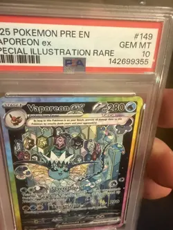 Pokemon 2025 Vaporeon ex 149/131 SIR Prismatic Evolutions ** PSA 10 ** - Image 2