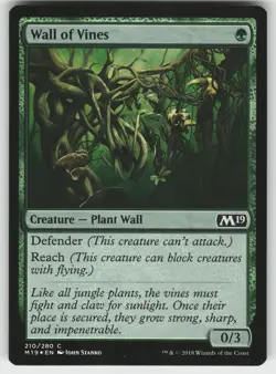 Wall of Vines Foil C Core Set 2019 210 MTG - Image 1